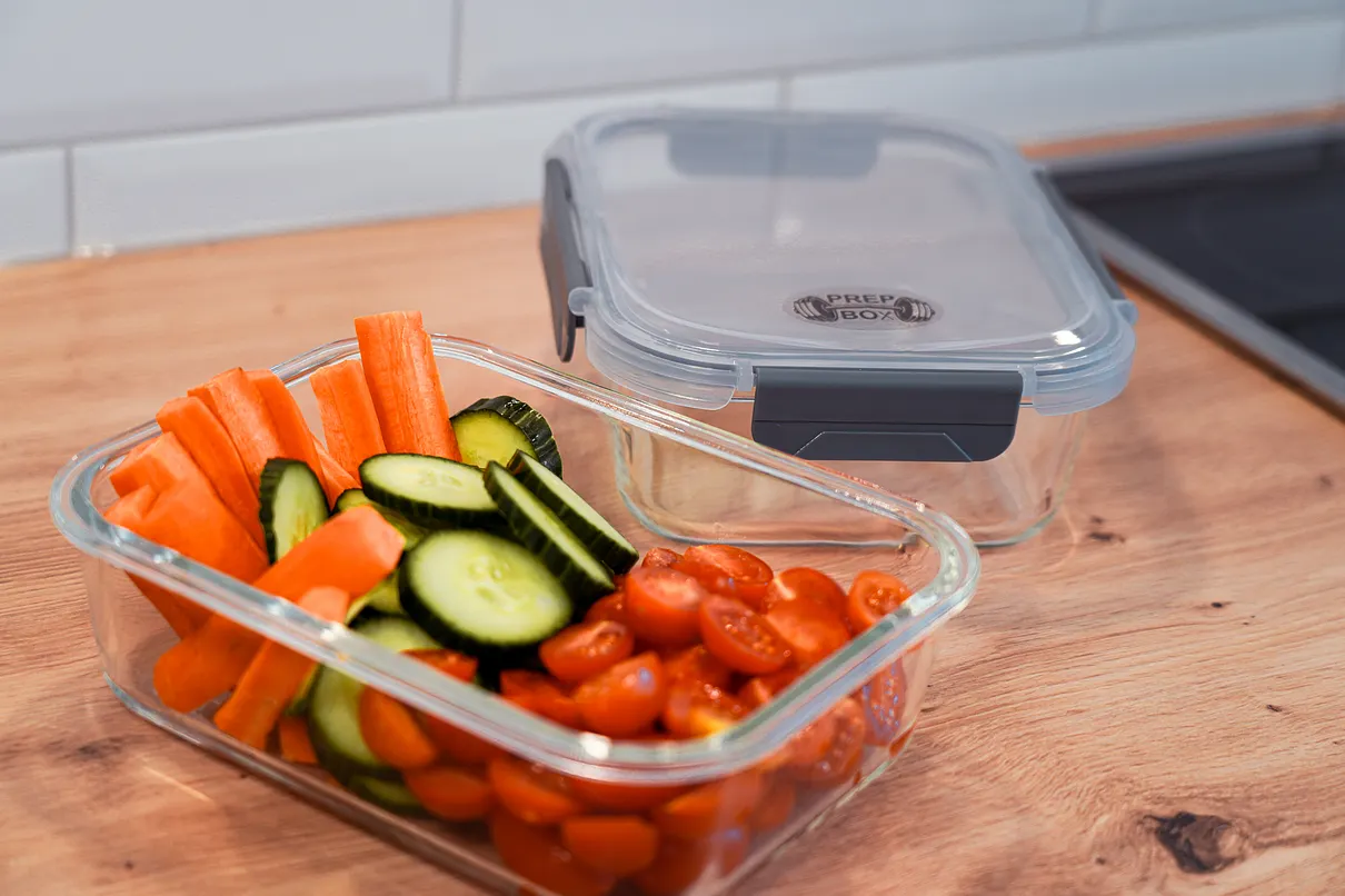 Prep Box Meal Prep Dose mit frischem Essen